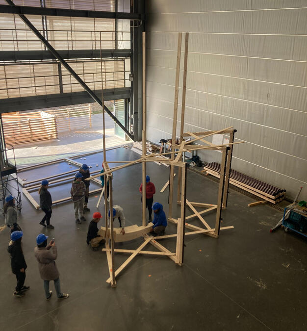 Prefabrication of the pavilion at GAIA