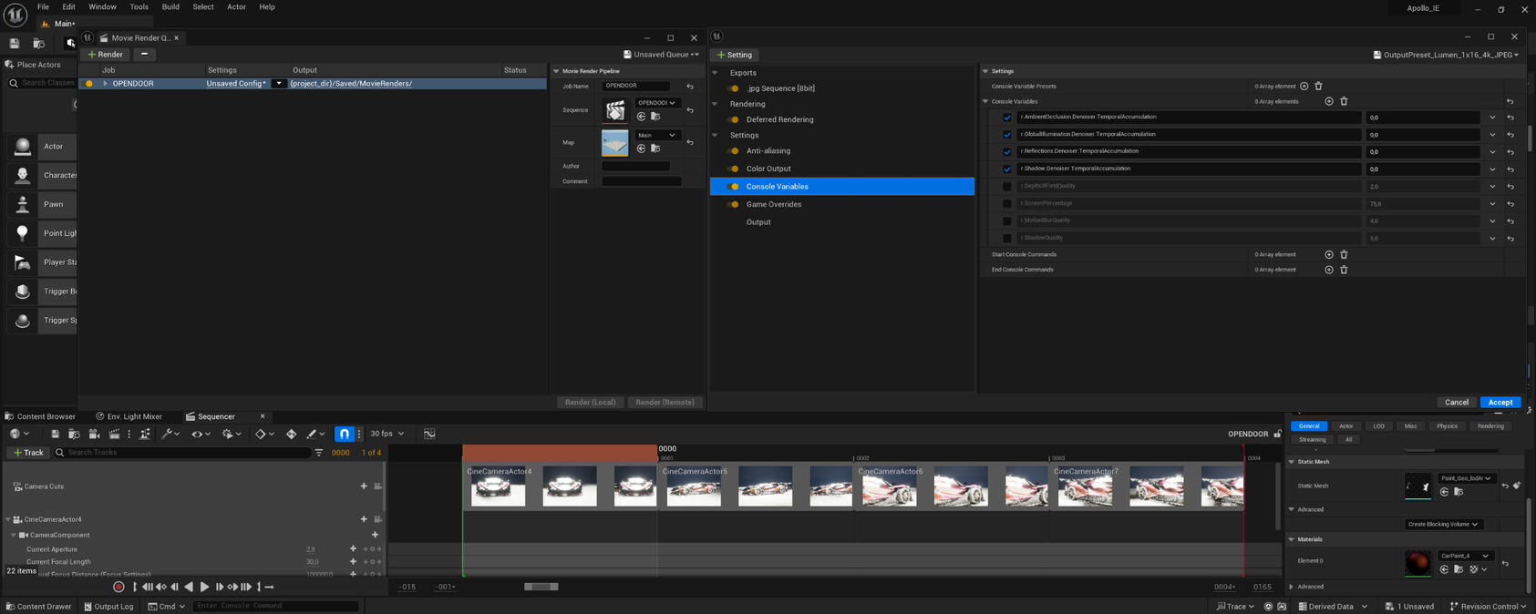 Understand UE5 export setting